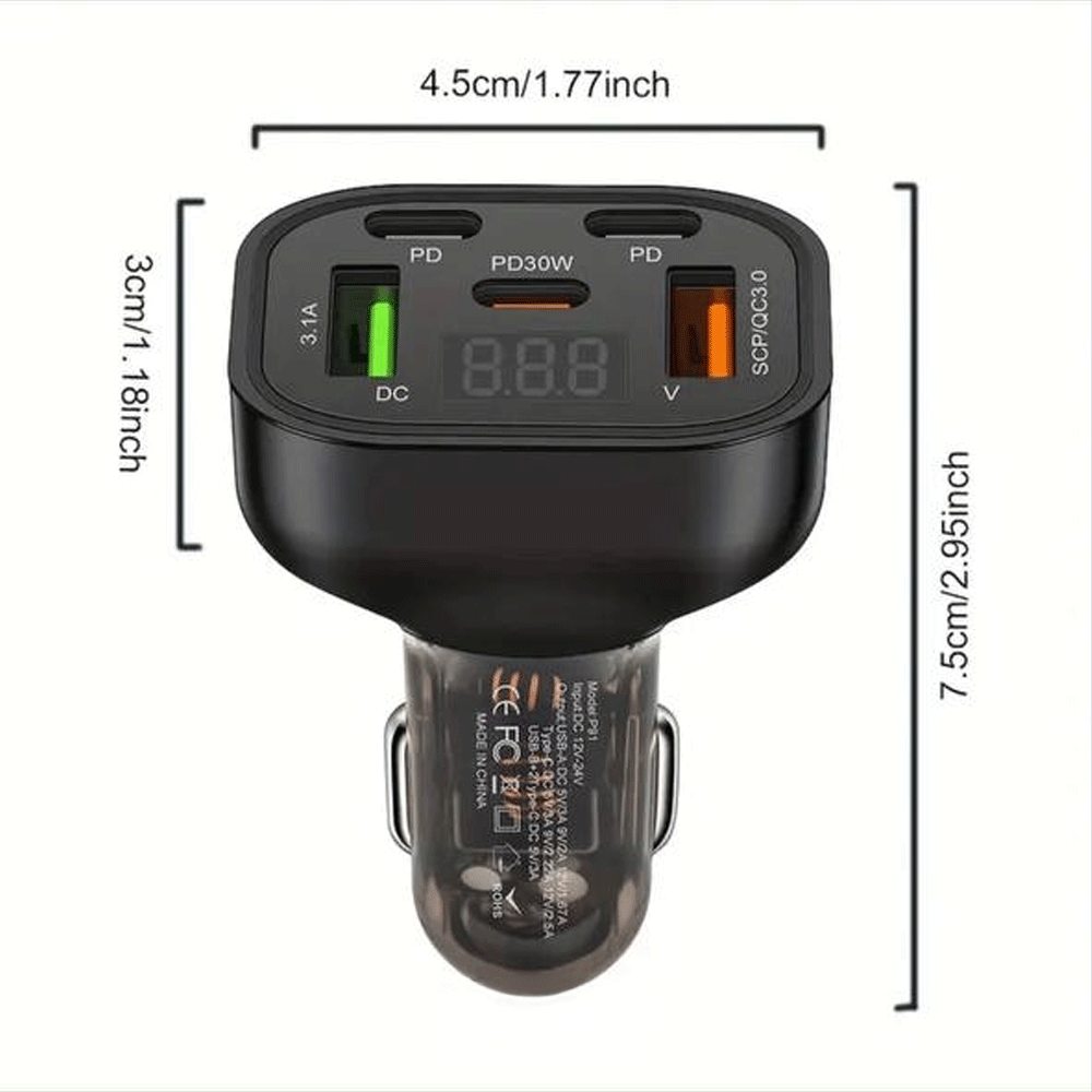 5-in-1 Fast Car Phone Charger
