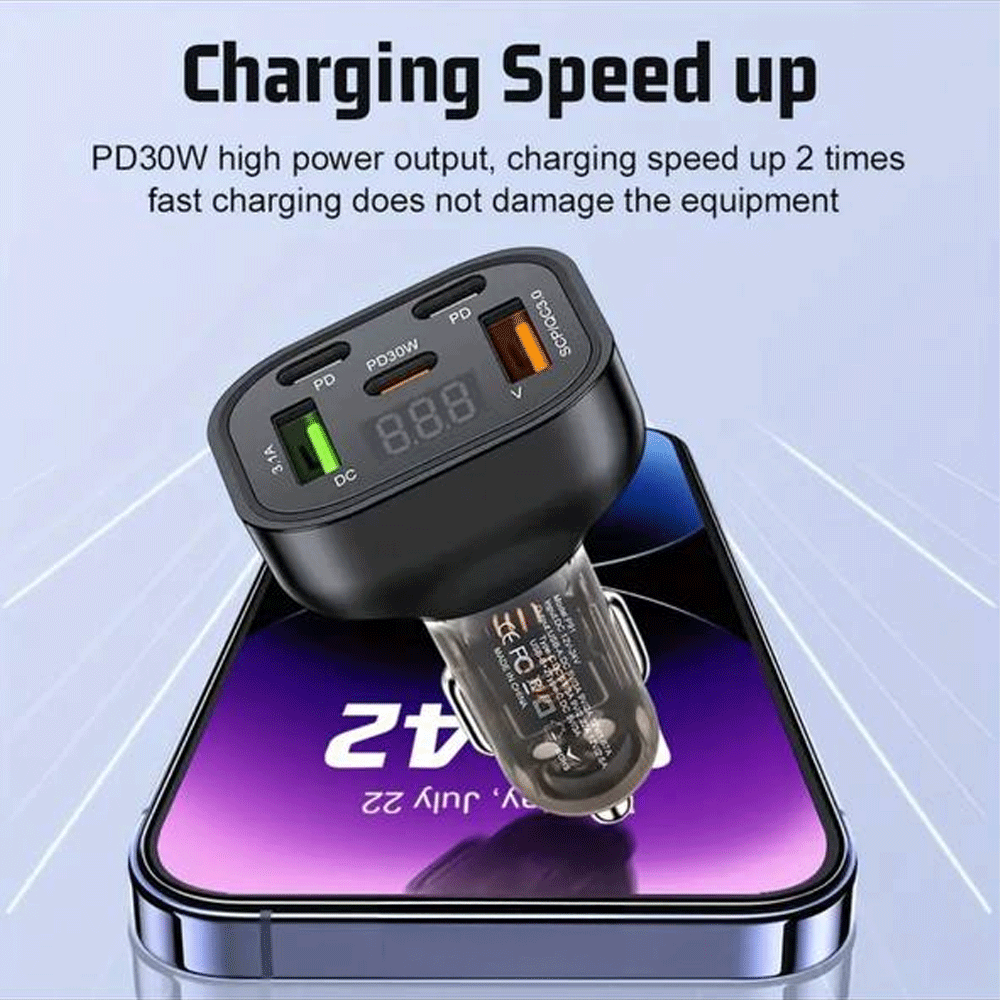 5-in-1 Fast Car Phone Charger