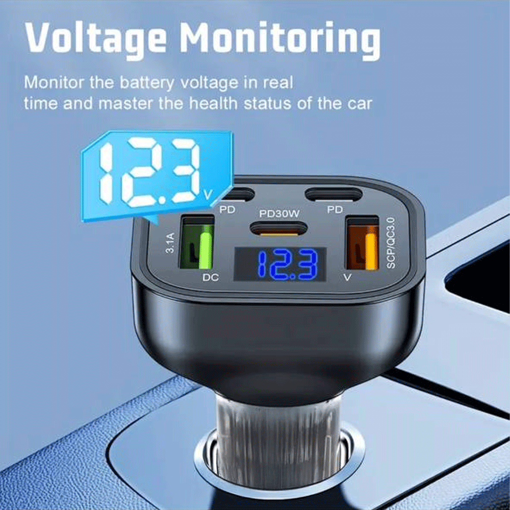 5-in-1 Fast Car Phone Charger